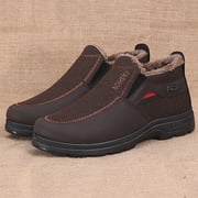 Akiihool Mens Snow Boots Mens Casual Shoes Slip On Oxford Comfortable Cold-Weather Warm Lightweight Walking Boots (A,9)
