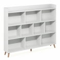 thumbnail image 5 of Furinno CLAUDE Book Shelf, 10-Cube Mid Century Style Bookshelf, Bookcase, Storage Organizer with Wood Legs, 9.4" x 55.1" x 45.1", for Living Room, Bedroom, Home Office, White, 5 of 5