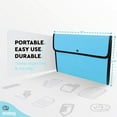 thumbnail image 7 of Enday A4 Paper Square Flap Expandable File Folder Organizer Document Holder, Blue 1 Pack, 7 of 7