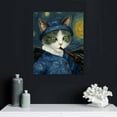 thumbnail image 4 of COMIO Bathroom Wall Art Starry Night Picture Cat with Bandaged Ear Funny Canvas Print Abstract Famous Painting Framed Artwork for Home Bedroom Living Room Office, 4 of 4