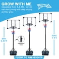 thumbnail image 6 of Aukfa Portable Basketball Hoop Adjustable Height 5.4ft - 7ft Backboard for Kids Adults Indoor Outdoor - Black, 6 of 6