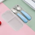 thumbnail image 4 of Kids forks and Spoons Utensils, Stainless Steel Silverware Set with Storage Box for Self Feeding Safe, Dishwasher Safe (Blue), 4 of 6