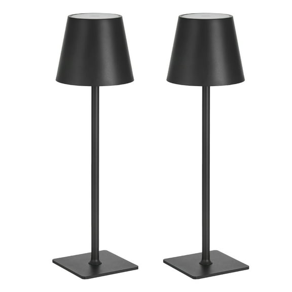 KFFKFF Cordless Table Lamp, Set of 2, Rechargeable 5200mAh Battery, Adjustable 3-Color Dimming, 3000-6500K Color Range, Versatile Lighting for Home, Dining, and Outdoor Use, Black