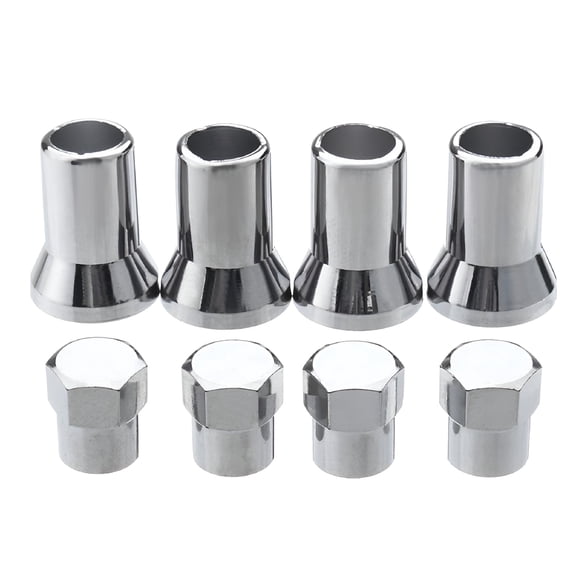 MELIVO 4x Silver Chrome Valve Stem Cap Cover Wheel Sleeve Car/Truck/Bicycle Short