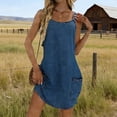 thumbnail image 5 of jtjvou Women's Sleeveless Denim Overall Dress Casual Vintage Loose Fit Mini Dress with Pockets Blue XL, 5 of 7