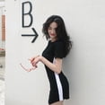 thumbnail image 2 of Ame Women Fashion Striped Printed Dresses Sexy Mini Dress Black White Short Sleeve O-Neck Slim T-shirt Dresses, 2 of 7