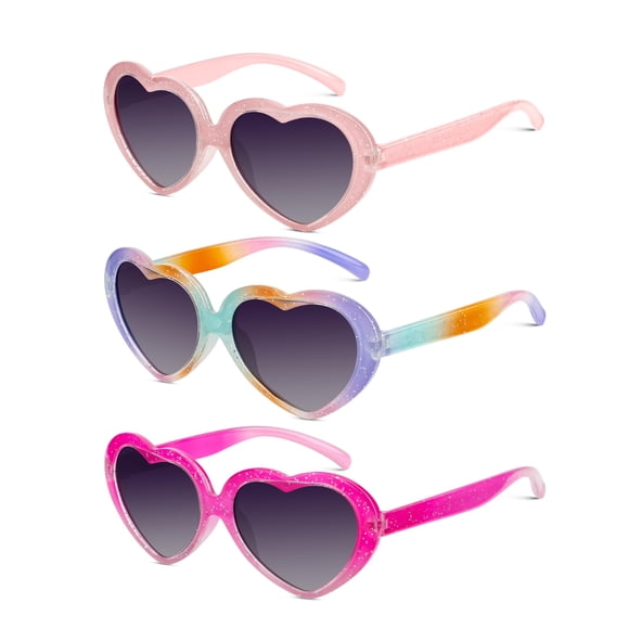 Gafas de Sol QALLY para Niños con Forma de Corazón Polarizadas UV400 Edad 3-12