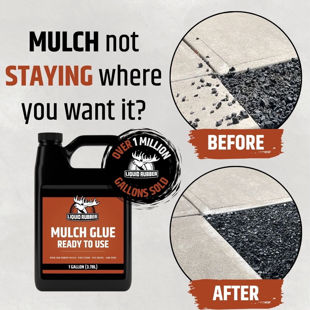 Liquid Rubber Clear Mulch Glue Pre-Mixed 1 Gallon, 50 Sq ft Coverage, Weatherproof