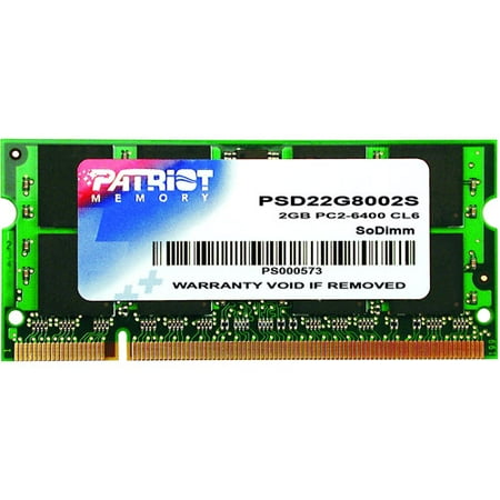 Patriot Memory Signature 2GB DDR2 800MHz PC2-6400 SODIMM Memory Module, PSD22G8002S