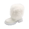 thumbnail image 2 of Babcutegg Girls Winter Short Boots Warm Fleece Lined British Style Kids Casual Comfy Princess Booties White Size 9 Toddler, 2 of 10