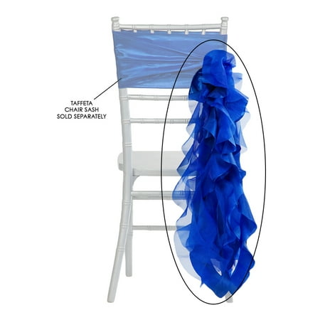 Long Blue Willow - 50 Pieces, Curly Willow Chair Sash Material: Taffeta & Organza Approx. 29