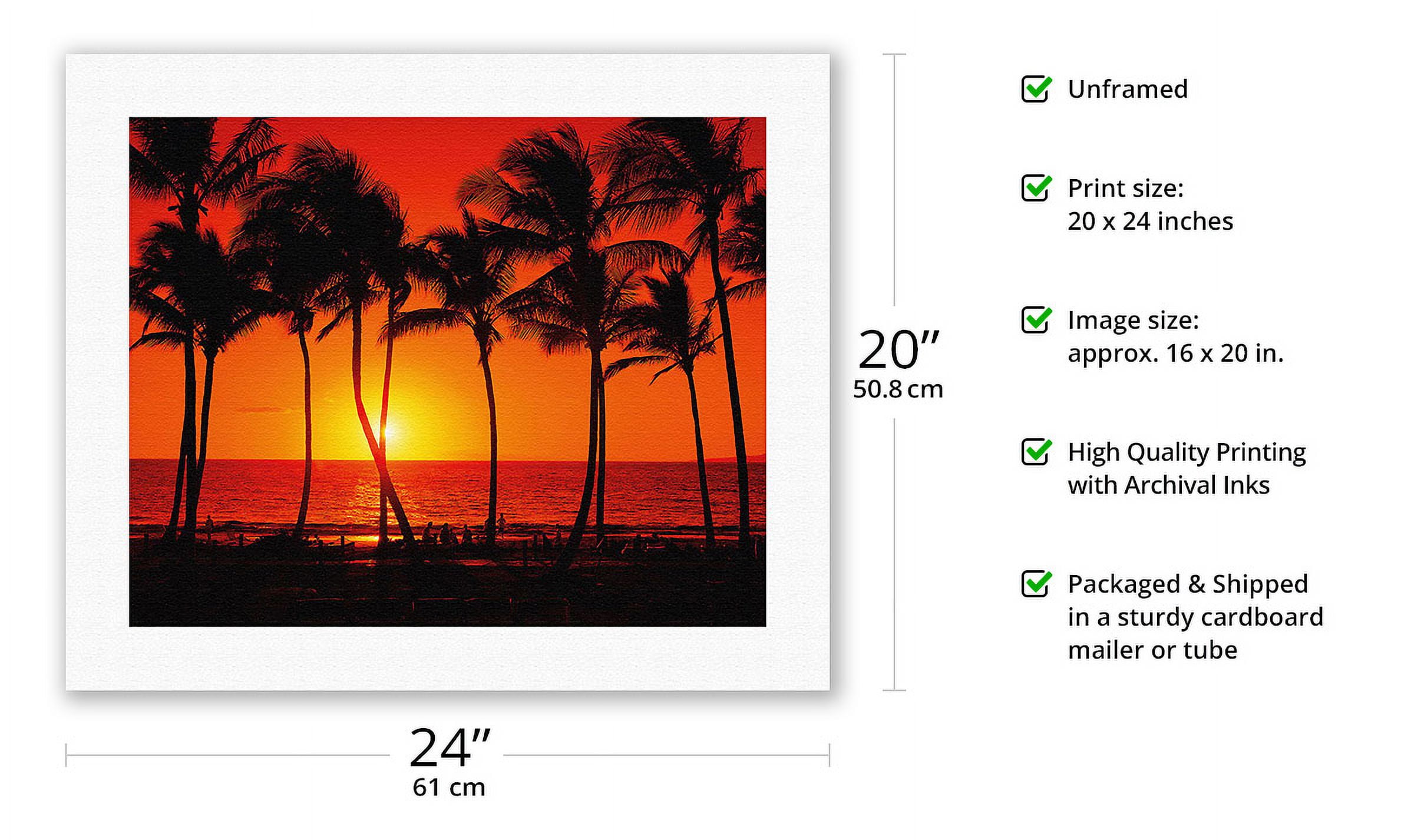 Red Hawaiian Sunset - From an Original Color Photograph by
