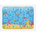 thumbnail image 1 of Cartoon Activity Bath Mat, Letters of the Alphabet in Bubbles Under the Sea Illustration, Plush Bathroom Decor Mat with Non Slip Backing, 29.5" X 17.5", Multicolor, by Ambesonne, 1 of 2