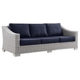 thumbnail image 3 of Modway Conway 4-Piece Outdoor Patio Wicker Rattan Furniture Set in Light Gray Navy, 3 of 10