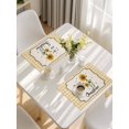 thumbnail image 5 of Sunflowers Placemats Set of 12, Yellow Floral Botanical Checkered Rustic Placemats for Dining Table, Place Mats for Kitchen Tabletop, Waterproof Wipeable Dining Table Mats Set, 5 of 9