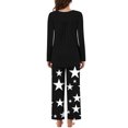 thumbnail image 4 of 2 Piece Sets for Women Linen Outfits Women 2 Piece Plus Womenfashionable and Casual Loose Printed Round Neck Button Up Long Sleeve Pants Pajama Set, 4 of 7