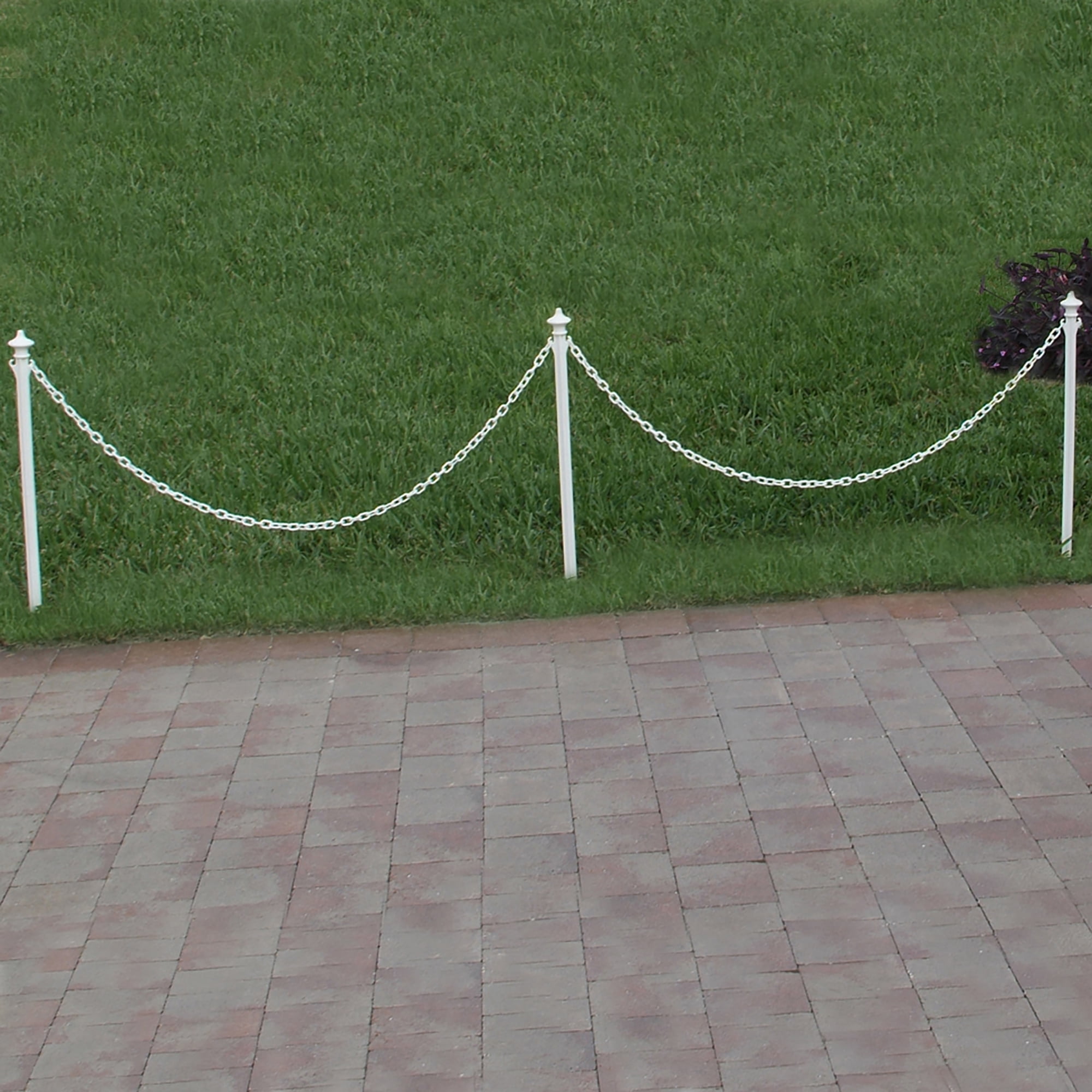 Mr. Chain 90901-24 White Solid Colonial Ground Pole overall Height 28"
