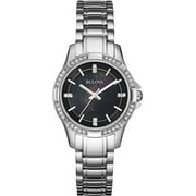 96L214 Women's Classic Black MOP Dial Stainless Steel Bracelet Crystal Watch