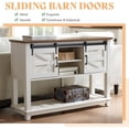 thumbnail image 3 of AMERLIFE Sofa Table with Sliding Barn Doors, TV Console Table, 46" Farmhouse Rustic Storage Entryway Table, Adjustable Open Shelves, Hallway, Living Room, Bedroom, Antique White, 3 of 15