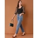 thumbnail image 3 of INSPIRE CHIC Blusa Vintage Con Cuello Cuadrado Para Mujer, Ajustada, Semitransparente, Con Mangas Abullonadas De Malla 3/4 Negro M, 3 of 6