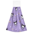 thumbnail image 7 of Haosy 2 Pack Kitchen Wash Cloths with Hanging Loops Absorbent Absorbent Quick Drying Hand Towels, Adorable Demon with Star, 7 of 7
