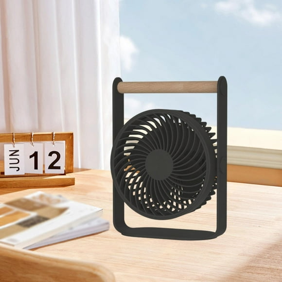 Ventilador de escritorio pequeño Mini gadget de rotación de 90  degree con mango de refrigeración de aire de ventilador de mesa personal para el dormitorio Gris profundo
