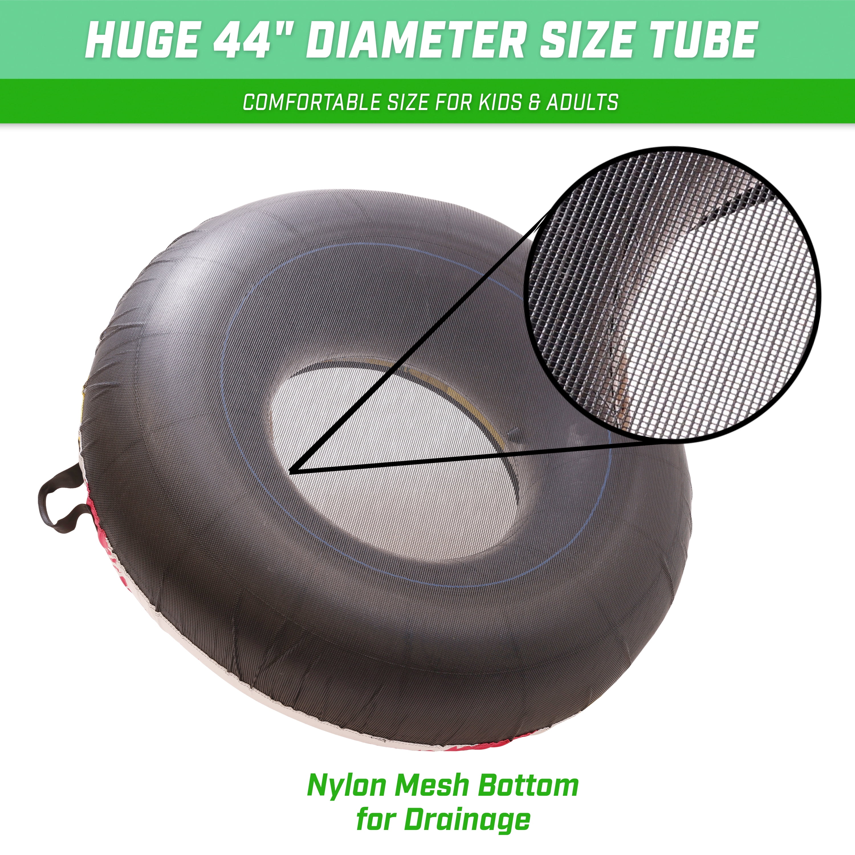 GoSports 44" Heavy Duty River Tube with Premium Canvas Cover - Commercial Grade River Tube - Retro