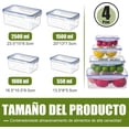 thumbnail image 2 of Recipientes para Alimentos, Juego de 4 Recipientes Hermeticos, Contenedores para Alimentos con Tapa, Plastico, para Cocina, Horno, Refrigerador, Congelador (Transparente), 2 of 4