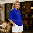 thumbnail image 3 of Dresfit Womens Polo Shirts Button Down Golf Shirts Summer 2026 Collared Short Sleeve Golf T Shirts Solid Regular Fit Plus Size Tennis Tops XL, 3 of 5
