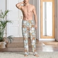 thumbnail image 5 of Uemuo Lovely Bear Pattern Men's Wide Leg Palazzo Lounge Pants with Pockets Light Weight Loose Comfy Casual Pajama Pants-XX-Large, 5 of 9