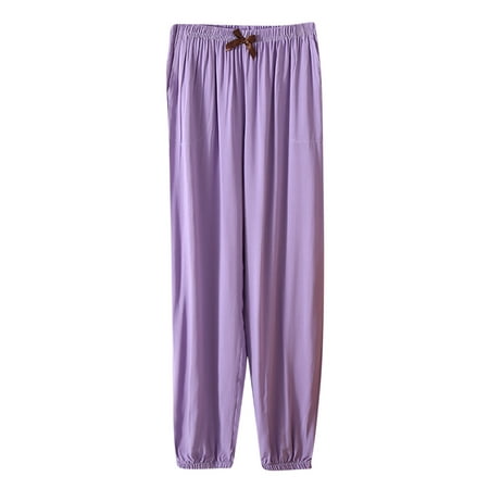 

Harem Pants for Women Boho PJs Lounge Beach Trousers Elastic Waist Casual Baggy Comfy Pajama Bottoms with Pockets