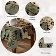 thumbnail image 5 of Grey Green Dog Paws Table Cloth Waterproof Tablecloths, Farmhouse Vintage Modern Brown Wood Tablecloth Dining Table Cover for Kitchen Party Tabletop Outdoor, Square Tablecloth 60x60 Inch, 5 of 9