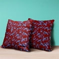 thumbnail image 3 of Amrita Sen Designs CAPL1095BrCDS-BL-28x28 28 x 28 in. Leaf Art Broadcloth Indoor & Outdoor Blown & Closed Pillow - Red, Turquoise & Blue, 3 of 4