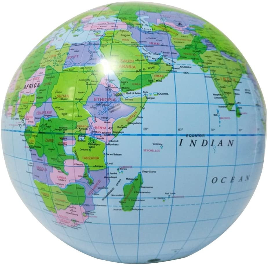 World Map With Globe Globe World Globe充气沙滩球玩具 | Walmart Canada