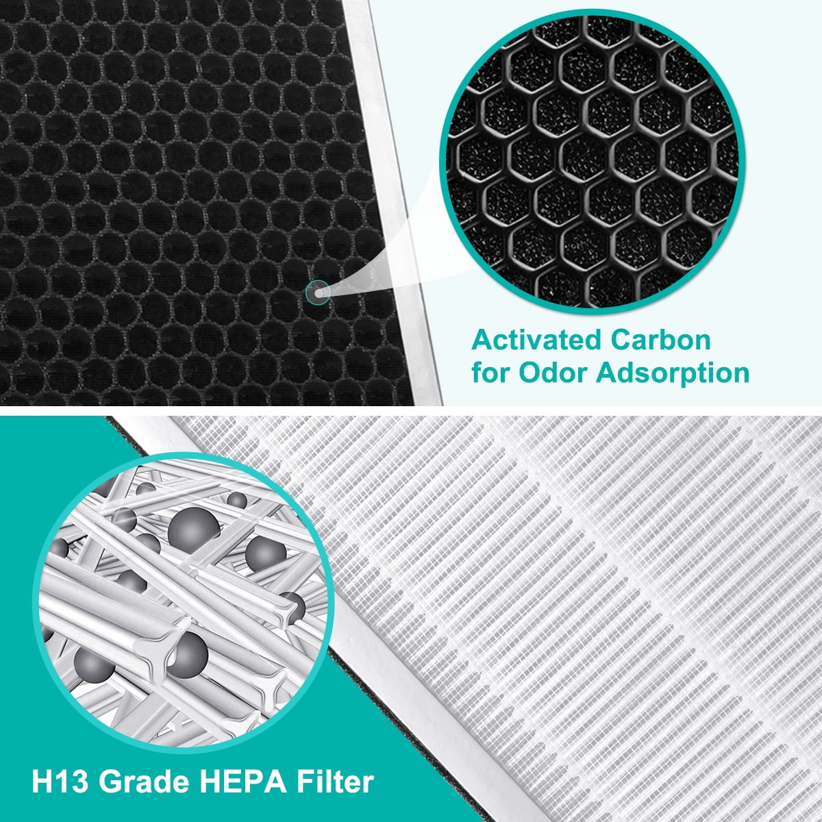 Brightify 2 Packs Replacements for Medify MA 40 Filter, H13 True HEPA Air Filters Fit Medify Air Purifier MA 40, 3 in 1 Filters with Pre-filter, H13 HEPA & Activated Carbon for 99.97% Removal
