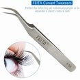 thumbnail image 2 of Eyelash Tweezers - FEITA Precision Eyelash Extension Tweezers Set - Professional Straight & Curved Pointed Very Fine Tip Tweezers for Lash Extensions - Silver - 2Pcs, 2 of 6