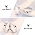 thumbnail image 2 of 2 anillos creativos para parejas, anillos decorativos, diseño abierto, joyería (plata), 2 of 6