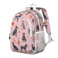 thumbnail image 2 of Schnauzer Dogs and Flowers Backpack for School,Cute School Bag,Schoolbag with Adjustable Shoulder Straps & Padded Back,15"x11.42"x5.5", 2 of 6