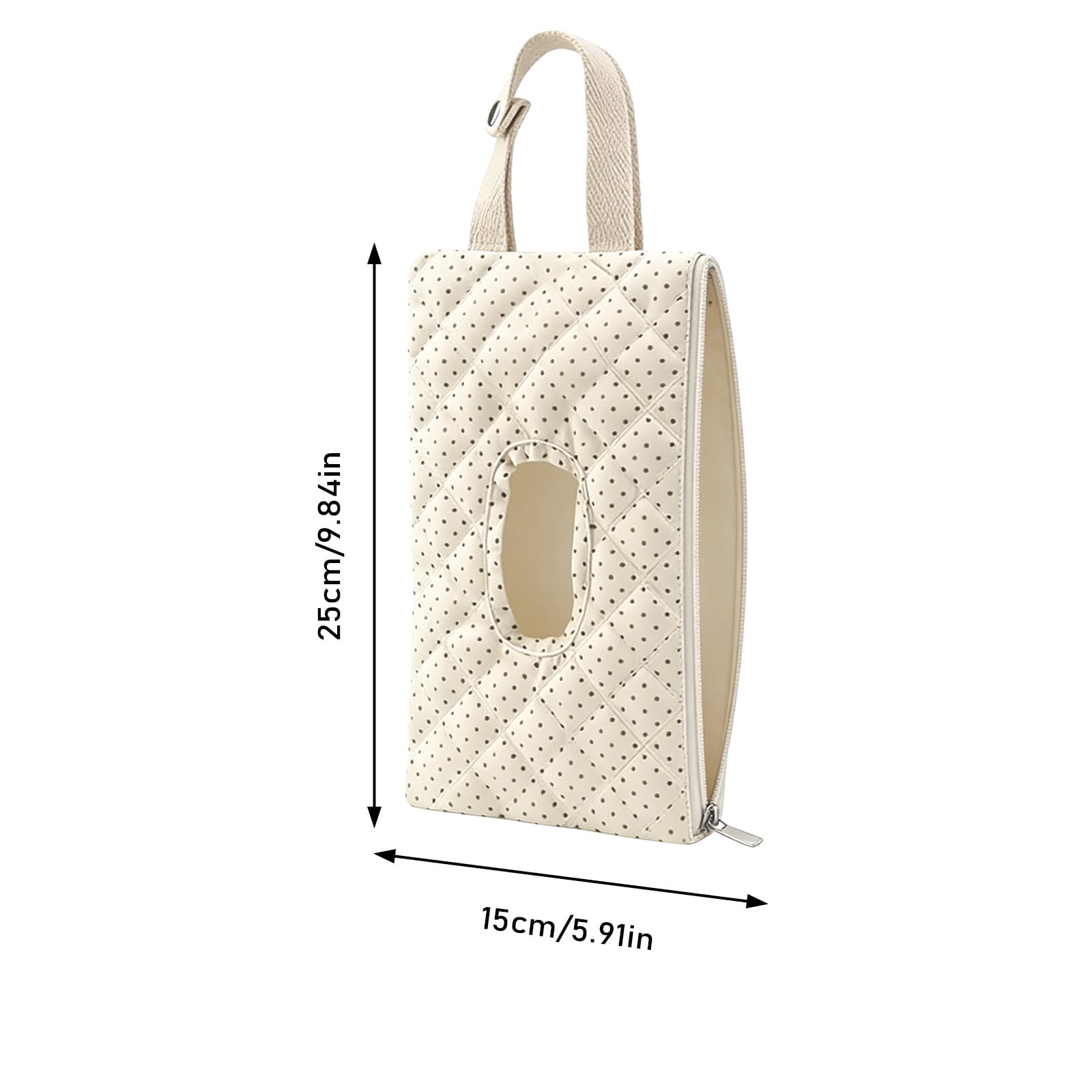 1-3PC Quilted Wipes Pouch Portable Bag Reusable Wipe Holder with Lanyard for Casual Travel Polka Dots Design Refillable Wet Wipes Bag