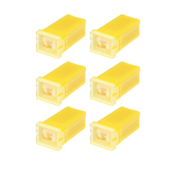 Unique Bargains 6 Pcs Standard Box Shaped Fuse 60 Amps Universal for Pickup Truck Cars SUV Durable Plastic Metal Yellow