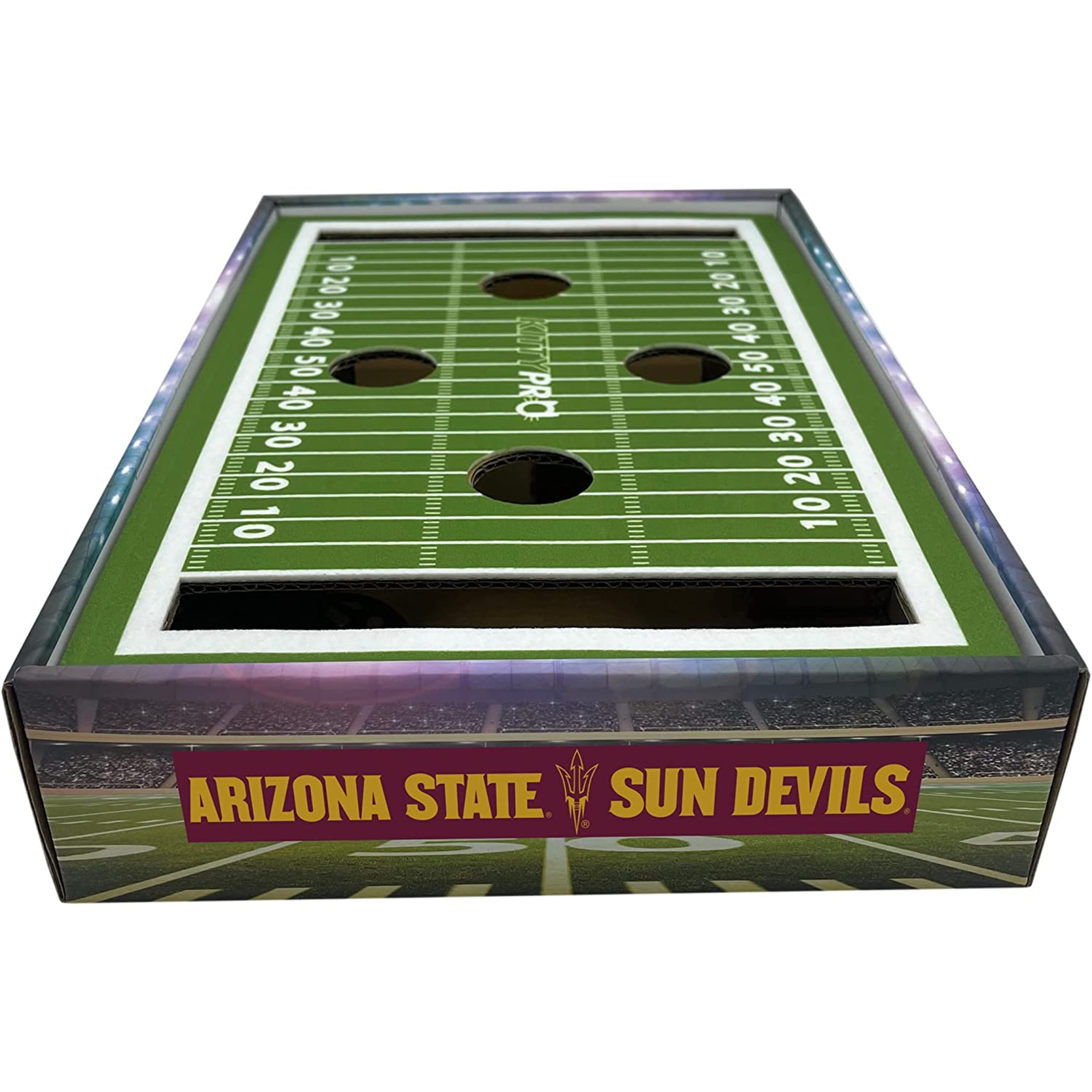 Pets First NCAA Cat Scratcher Box Football Field Designed Cat Scratcher & Lounge