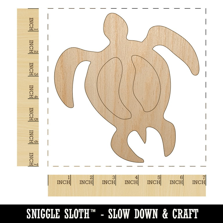 Honu Hawaiian Sea Turtle Wood Shape Unfinished Piece Cutout Craft DIY  Projects - 6.25 Inch Size - 1/4 Inch Thick 