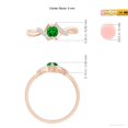 thumbnail image 5 of ANGARA Natural Solitaire Emerald Bypass Promise Ring with Diamond Accents in 14K Rose Gold for Women (Size-4mm) | May Birthstone, Birthday, Anniversary, Jewelry Gift for Women | Natural Emerald Ring, 5 of 9