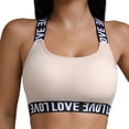 thumbnail image 5 of Naittoop Love Sports Bras for Women Adjustable Strap Racerback Bralettes Push Up Anti Sagging Backless No Show Wireless Soft Bra, 5 of 5