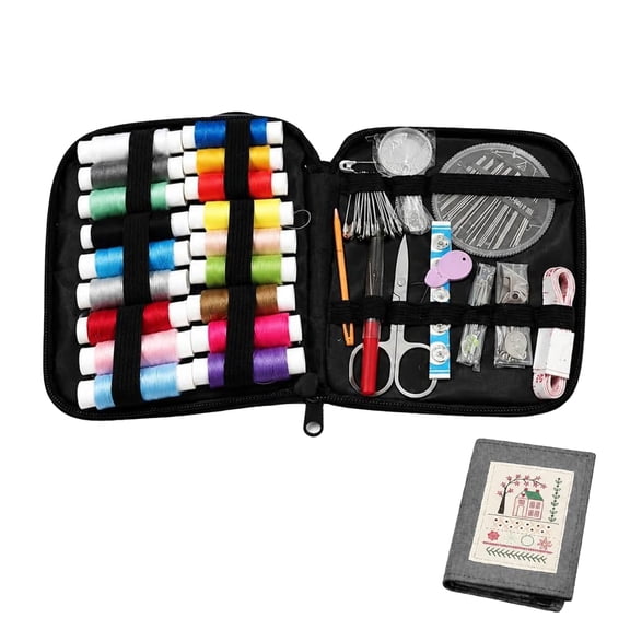 Embroidery Stitch Book Kit for Beginners, All-in-One Embroidery Set with Tutorials, Full-Size Patterns, Tools & Threads, Portable Sewing Craft Kit for Adults
