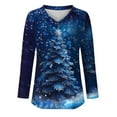 thumbnail image 5 of Craaazy Christmas Shirts for Women V Neck Long Sleeve Sweatshirt Christmas Print Pullover Tops Gifts, 5 of 5