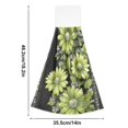 thumbnail image 6 of Yayeee Kitchen Hanging Hand Towels Set of 2 with Loop Bathroom Absorbent Tie Towel, Green Flowers, 6 of 7