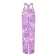thumbnail image 4 of Fgvctg Valentine's Day Jumpsuits for Women Casual Wide Leg Pant Date Night Spaghetti Straps Casual Love Heart Print Jumpsuit Sleeveless Bib Overalls Sprimg Rompers Clothes With Pockets Purple Pink S, 4 of 4