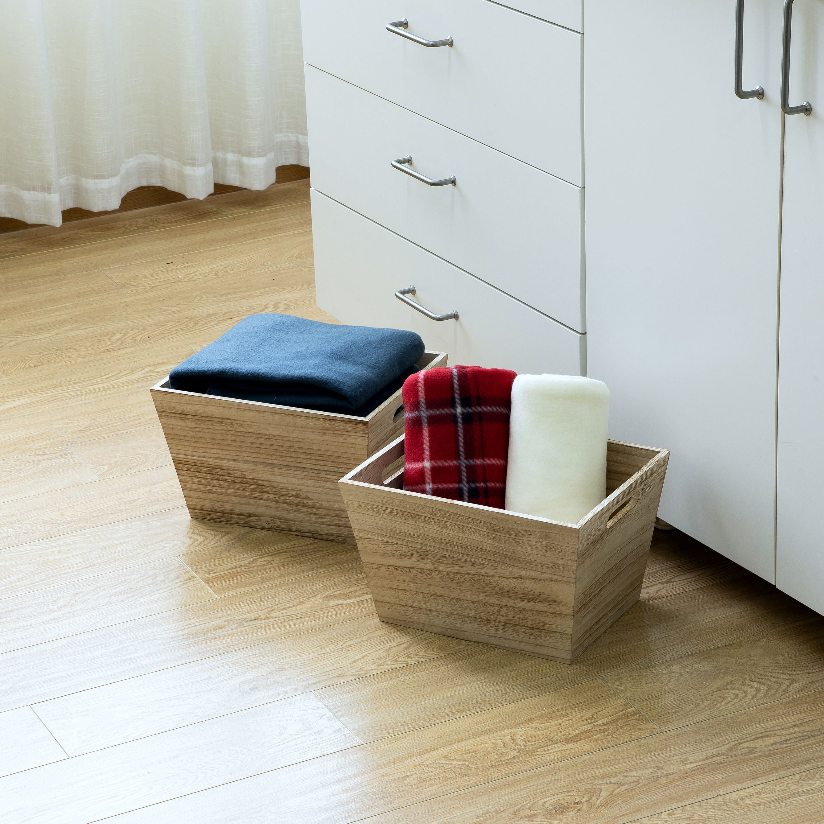 Better Homes & Gardens Medium Natural Wood Storage Bin, 2 Pack