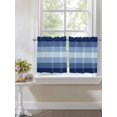 thumbnail image 3 of Half Window Curtain 36 Inches Long, Navy Blue Ombre Window Treatment Curtain Drapes, Gradient Navy Blue Woods Farmhouse Small Tier Curtains for Bathroom Over Sink, 27.5"x36", 2 Panels, 3 of 7